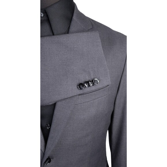 H&M Blazer Jacket Size 40R Slim Fit Gray Stretch Sport Coat Two Button Poly - Picture 6 of 13